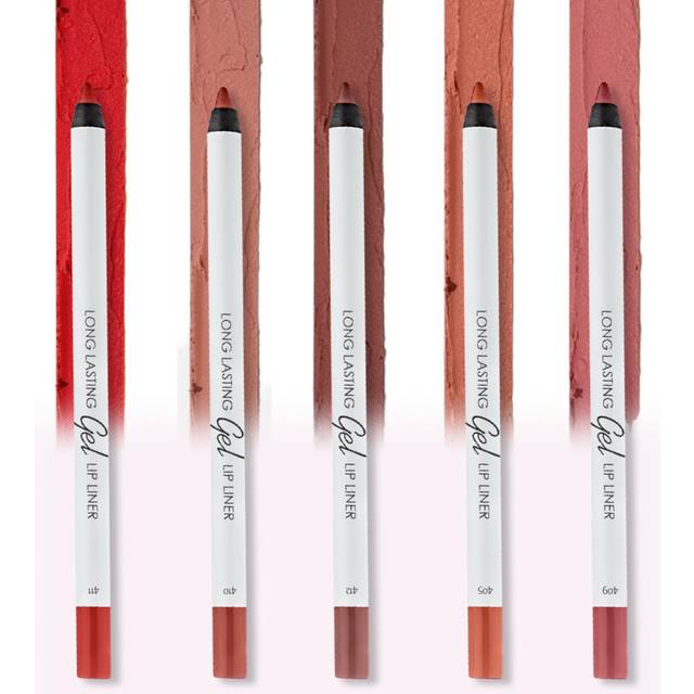 Lamel Matte Gel Lip Liner Pencil 5 Pcs Set - Creamy  Sharpenable  Longwear  Waterproof Lip Combo - Nude Pink 407  Nude 409  Red 411  Mauve 410 and 412