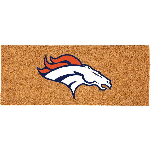 Team Sports America NFL Denver Broncos Coir Doormat  Official Full Color Team Logo  Extra Large Front Door Mat  Outdoor Indoor Entrance Rug  Non-Slip