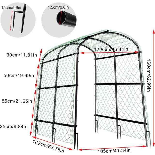 (Heigth(160cm)) U-Shaped Garden Trellis Arch Climbing Plants Frame