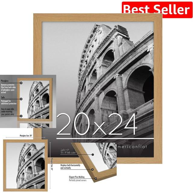 Americanflat 20x24 Picture Frame with Polished Plexiglass - Epic Collection - Gallery Wall Frames with Engineered Wood - Wide Photo Frame for Wall Dis