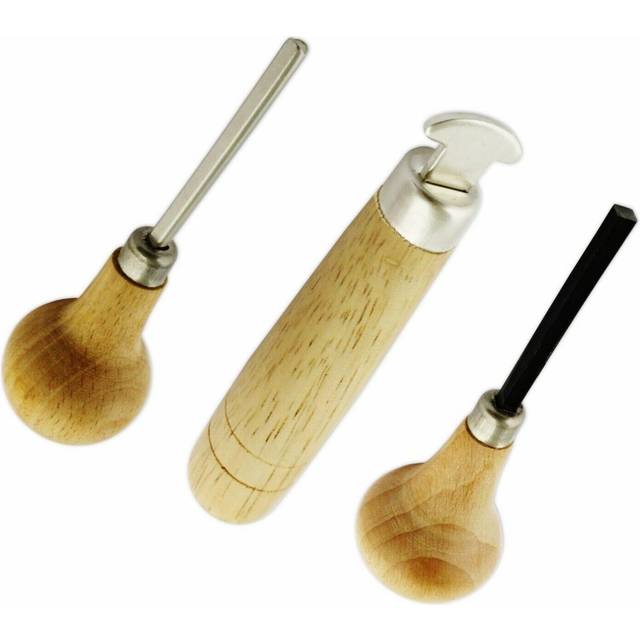 SE Stone Setting Prong and Bezel Set, Set of 3 Jewelry Stone Setting Tools, Jewelry Stone Prong Pusher, Durable Tips, Ergonomic Wooden Handles