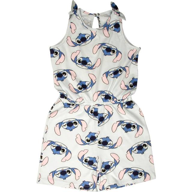 Brand Threads Kids' Stitch Cotton Playsuit, Blue/Multi