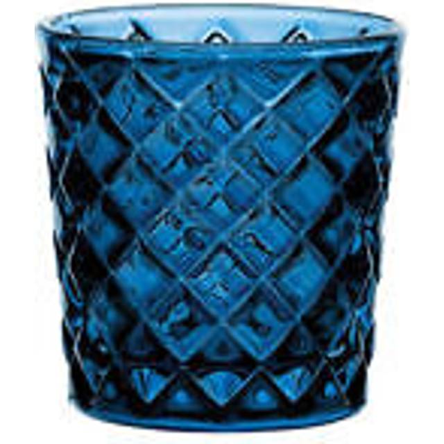 Candle Holder Criss Cross Blue Nightlight Holder Attractive Glassware Pack Of 12