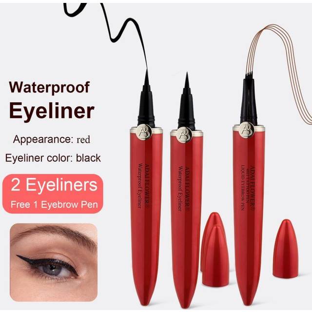 (red) Waterproof Liquid Eyeliner Smudge-proof & Transfer-resistant Long-lasting  Get 1 Free Eyebrow Pen