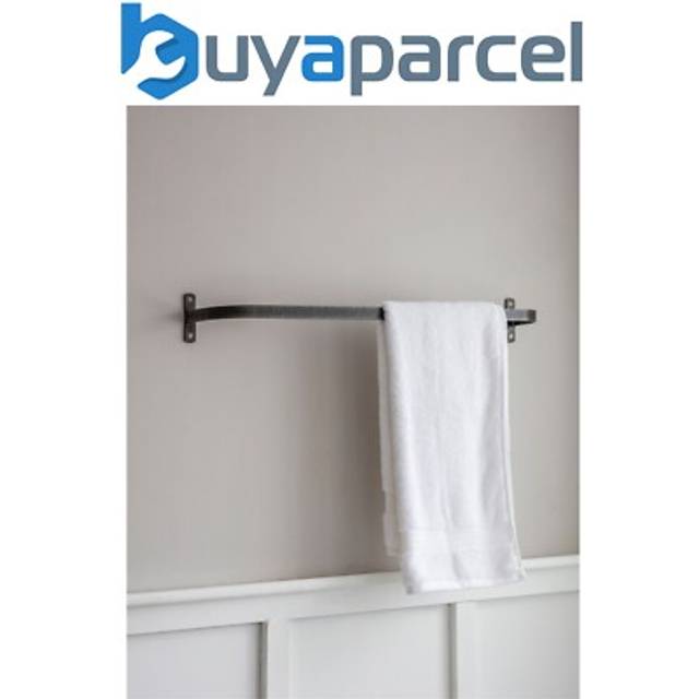 Garden Trading - Farringdon Bathroom Large Metal Towel Rail Bar Holder Grey Steel Industrial
