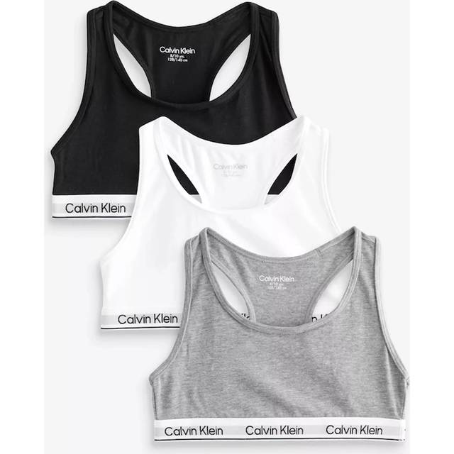 Calvin Klein Topp - 3-pack - Vit/Svart/Gråmelerad - Calvin Klein - 14-16 år (164-176) - Underkläder