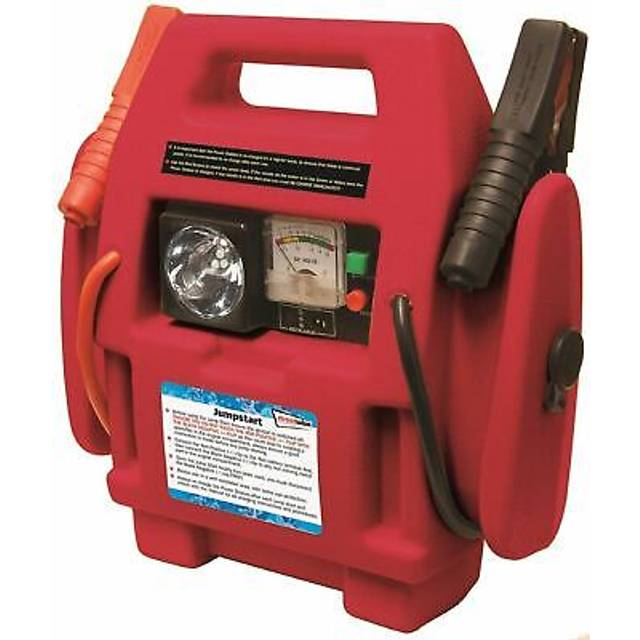 12v rechargeable car van battery jump starter power pack + led light