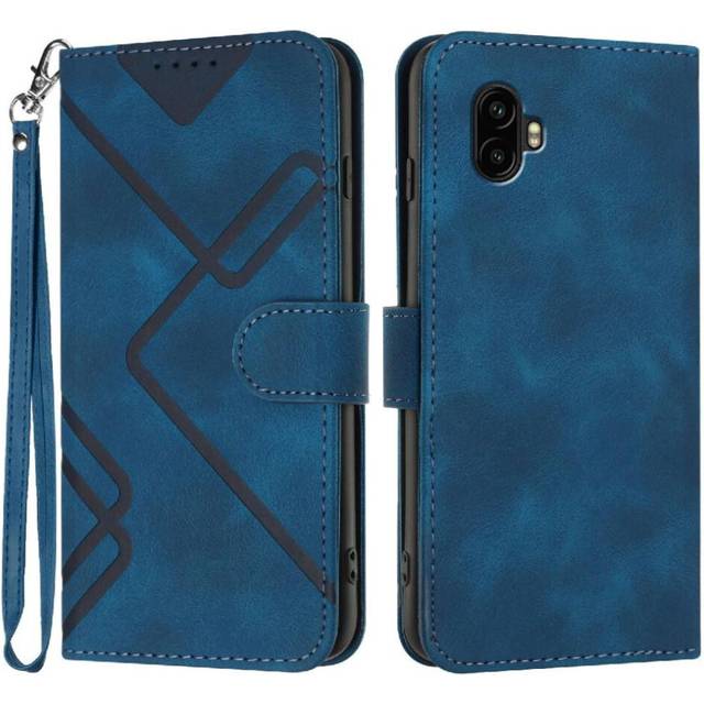 (Blue) Flip Case for Samsung Galaxy Xcover 7 Pro Flip Wallet Magnetic Cover with Card Slot Stand Pu Leather