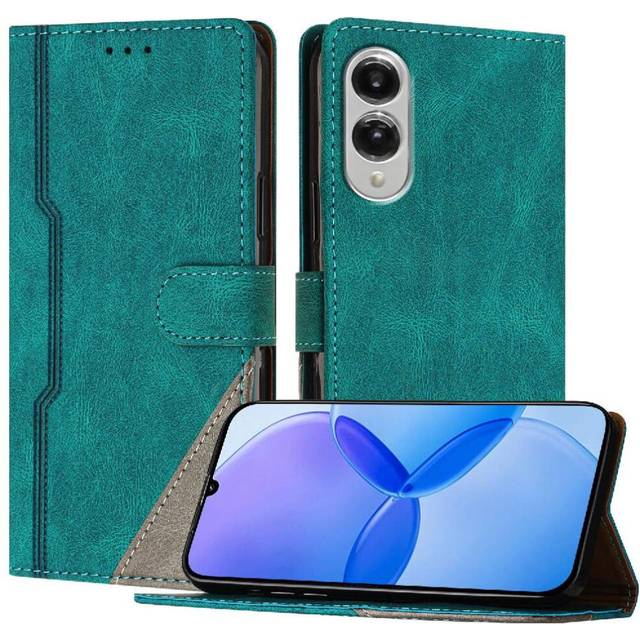 (Green) Case for Samsung Galaxy S25 Edge Card Slots Cover Pu Leather Wallet Magnetic Closure Handy Stand