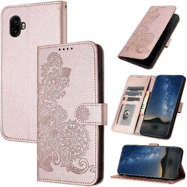 (Pink) Flip Case for Samsung Galaxy Xcover 7 Pro Kickstand Protective Pu Leather Magnetic Closure with Card Slot Stand Flip Folio Book