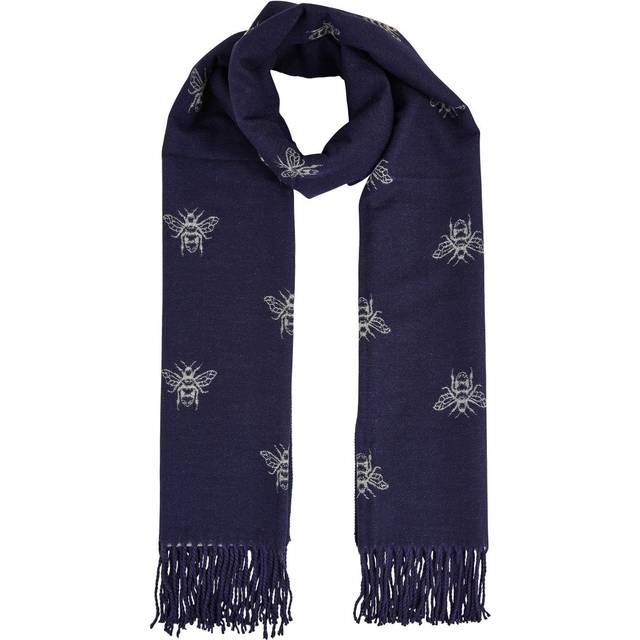 Yumi Navy Two Tone Bee Scarf - Size One Size UK - Yumi