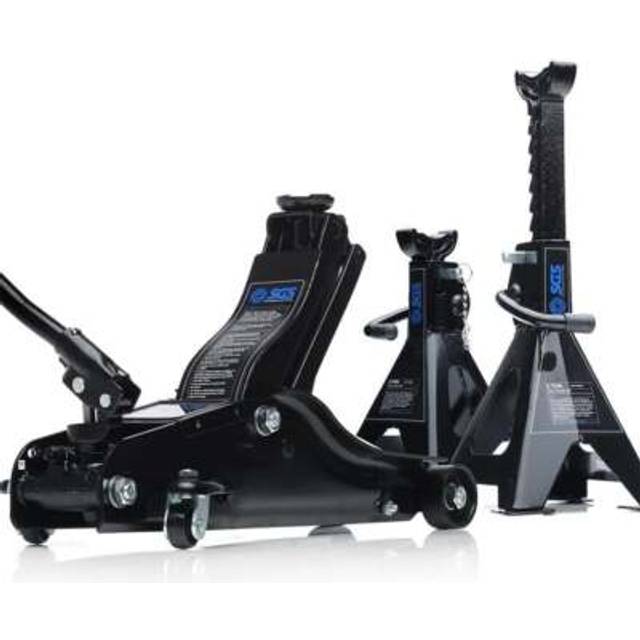 SGS 2 Tonne Low Entry Trolley Jack & 4 Tonne Ratchet Axle Stands
