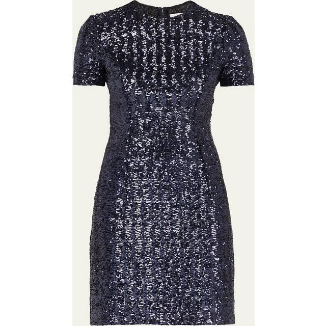 Sequined Short-Sleeve Mini Dress - MARITIME - 6