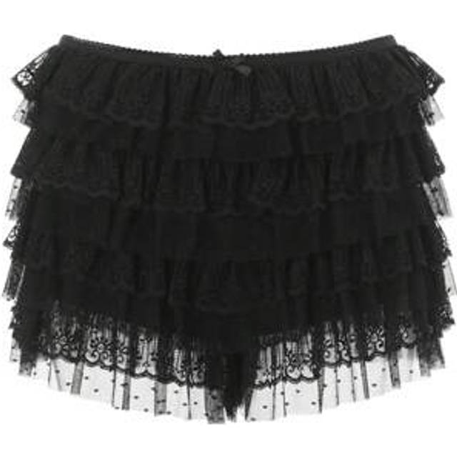 SHEIN Women&#39;s Elegant Lcae Shorts, Ruffled Layered Elastic Waist Lace Short Pants Bloomers Streetwear