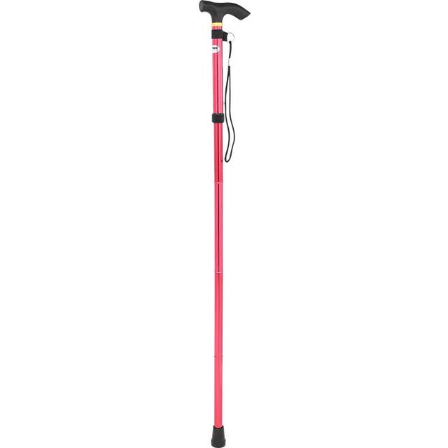 Aluminium Alloy Telescopic Lightweight Walking Cane Trekking Mountaineering Stick (Red)