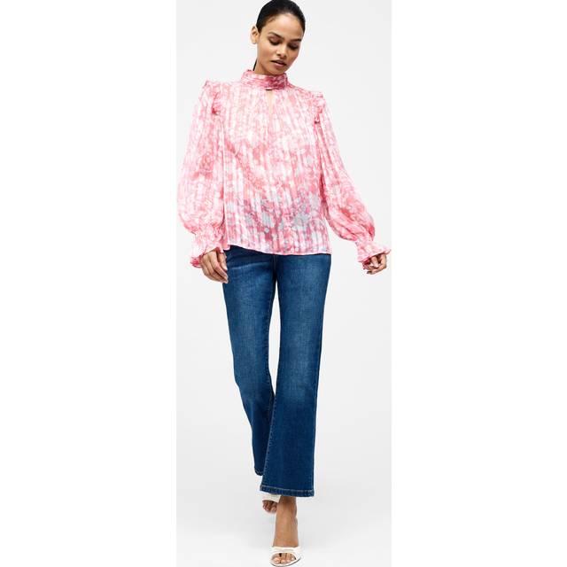 Cynthia Frill Long Sleeve Top Pink Blossom