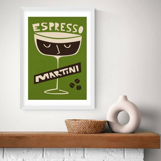 East End Prints Espresso Martini White Frame Art Print - A2