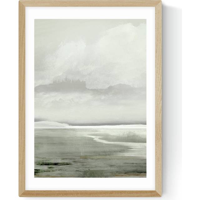 East End Prints Lakes Oak Frame Art Print - A3