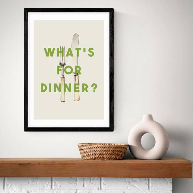 East End Prints Whats For Dinner Black Frame Art Print - A2