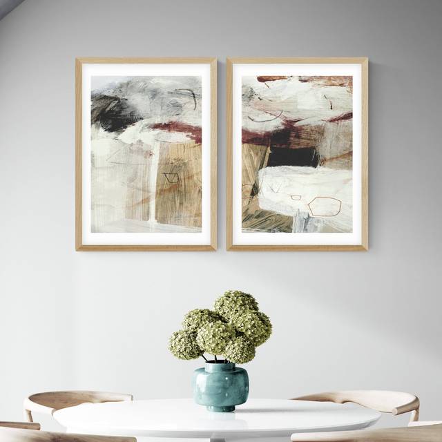 East End Prints Pain Abstract Oak Frame Art Print - A2