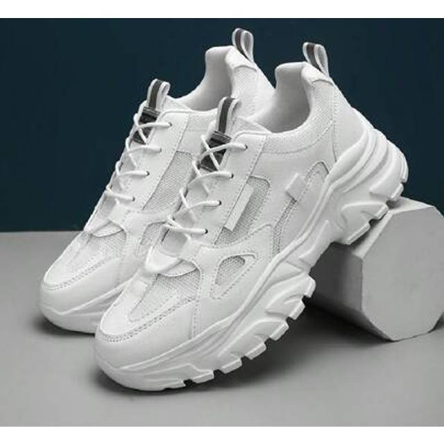SHEIN Men&#39;s Casual Sneakers, Thick Sole Lace-Up Men&#39;s Casual Shoes, All Season Simple Men&#39;s Chunky Sneakers, Outdoor Men&#39;s Running Shoes Suitable For Outdoo