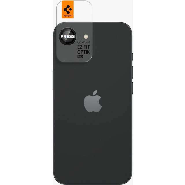 Spigen Optik Pro EZ Fit, Apple, iPhone 16e, Ridseresistent, Sort, Transparent, 2 stk