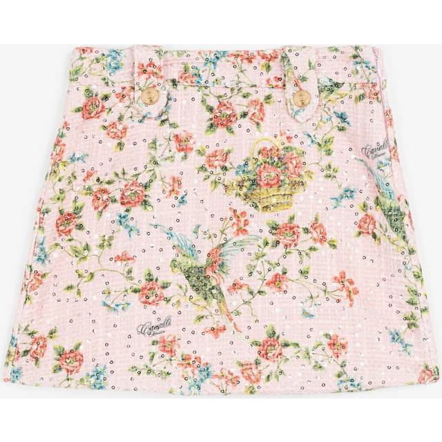 Roberto Cavalli Sequin-embellished Floral-print Skirt - Female Girls (4-16y) Pink