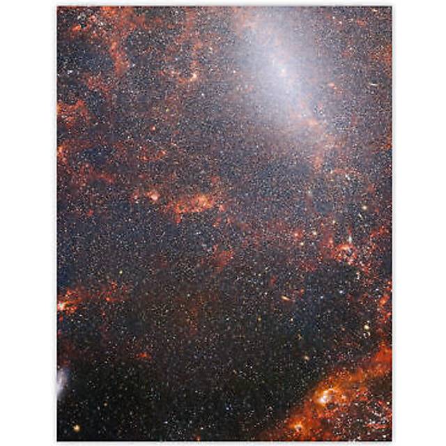 Wall Art Print NASA James Webb Space Telescope Peers Behind the Bars of NGC 5068 Red Spiral Galaxy Bedroom Decor Poster Home Decor - Black - W18 inch - W18 inch x H24 inch