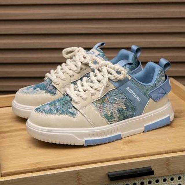 SHEIN Men&#39;s Fashion Fabric Patterned Low-Top Rope Lace-Up Color Block Canvas Sneakers, PU Contrast Color Round Toe Casual Outdoor Couple Shoes