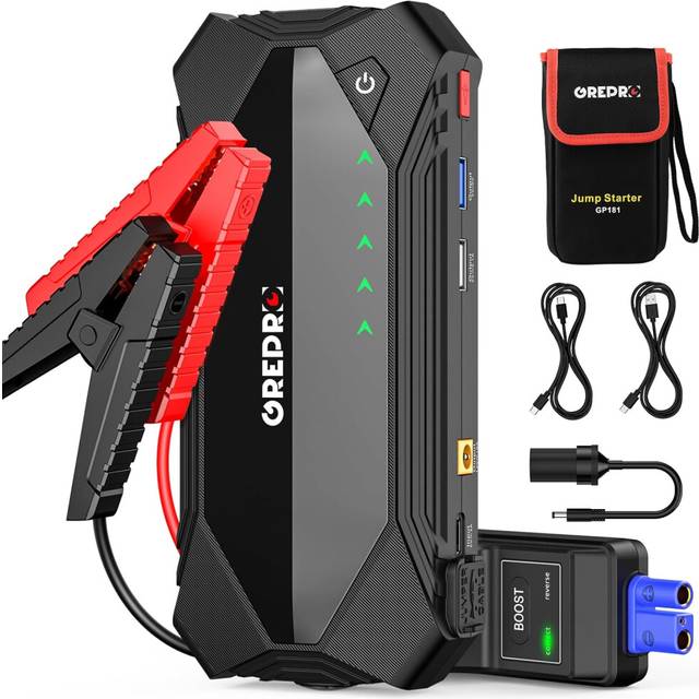 Jump Starter Power Pack (Up to 10.0L Gas, 8.0L Diesel), Car Battery Booster Jump Starter for 12V Vehicle, Power bank with 3.0 Quick Charge Dual USB