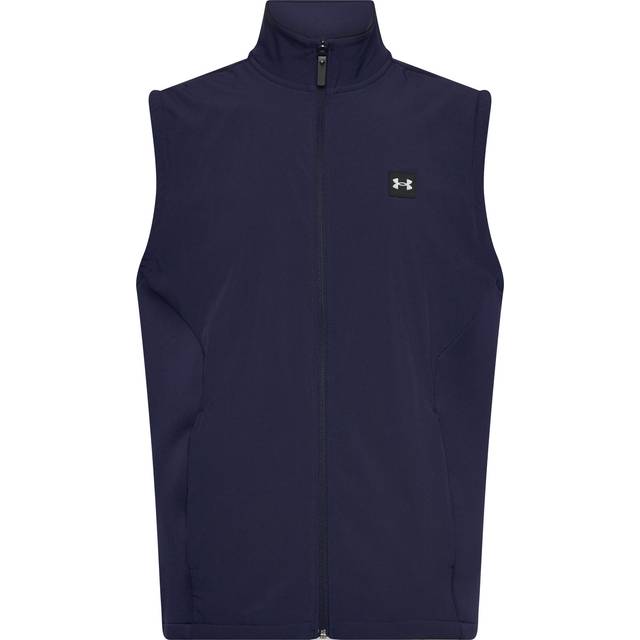 Under Armour Mens Drive Pro Storm Hybrid Golf Vest - Midnight Navy/Metallic Silver  - XLarge