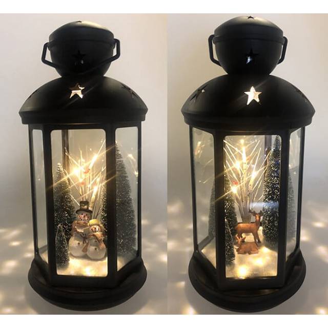 Conzept Jul Med Figurer Og Roterende Farvet Lys Ø21 cm Lanterne