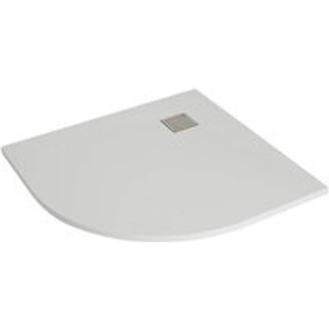 Milano Rasa - 900mm x 900mm Low Profile Quadrant Slate Effect Shower Tray - White