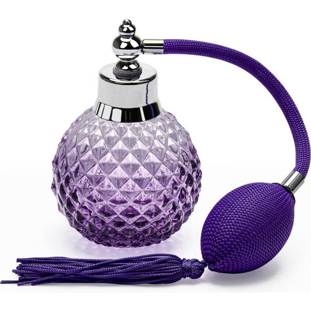 Coolrunner Crystal Art Vintage Style Refillable Perfume Atomizer Long Spray Bottle 100ml(Purple)