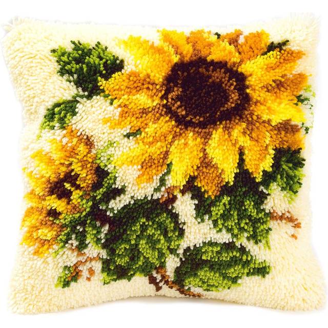 Vervaco latch hook kit: cushion: sunflowers