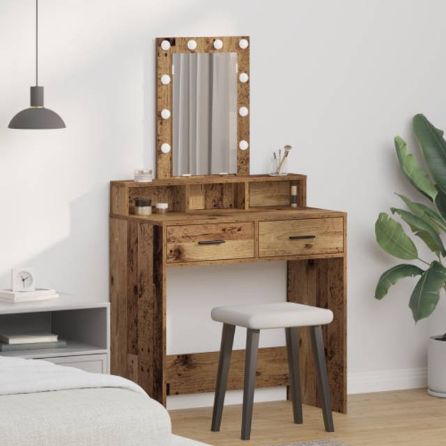 vidaXL Dressing Table Brown 79 x 41 x 140 cm Engineered wood