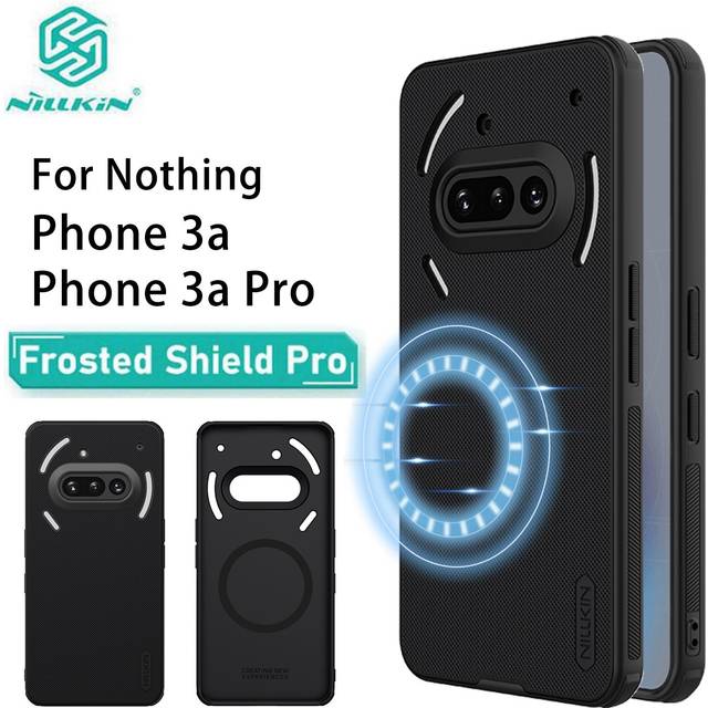 For Nothing Phone 3a Pro Phone Case Nillkin Super Frosted Shield Pro Hard PC+TPU Shell Shockproof Back Cover Nothing Phone 3a svart