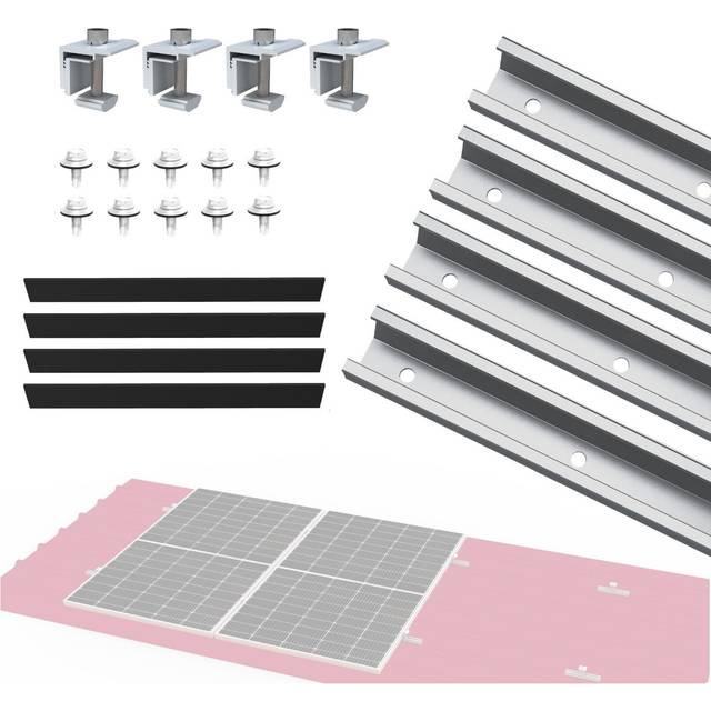 Nuasol photovoltaic solar panel bracket trapezoidal sheet metal roof mounting