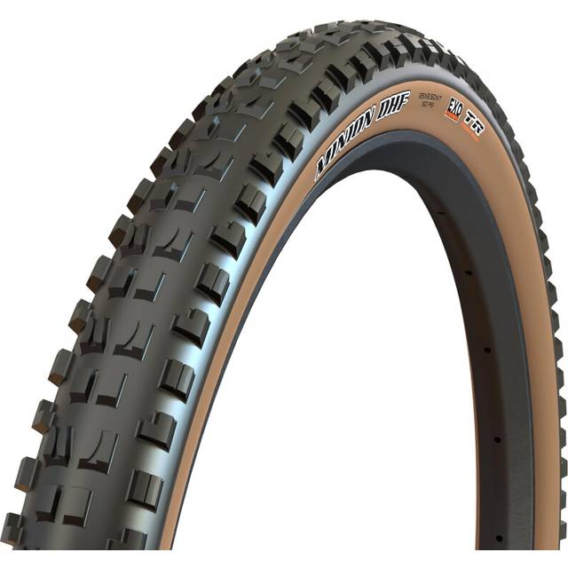 Maxxis Minion DHF Bicycle Tyre with Folding Bead 29x2.50 Wide Trail/Dual Compound/EXO/Tubeless Ready, Skin Wall, Black & Tan