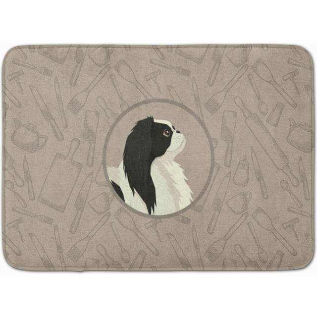 """""""""Caroline's Treasures Japanese Chin In the Kitchen Machine Washable Memory Foam Mat doormats  Multicolor"""""""""