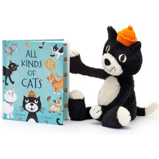 Official Jellycat All Kinds of Cats Book and Jellycat Jack Medium Multi-colour Soft &amp; Plush Best Birthday Gift For Kids