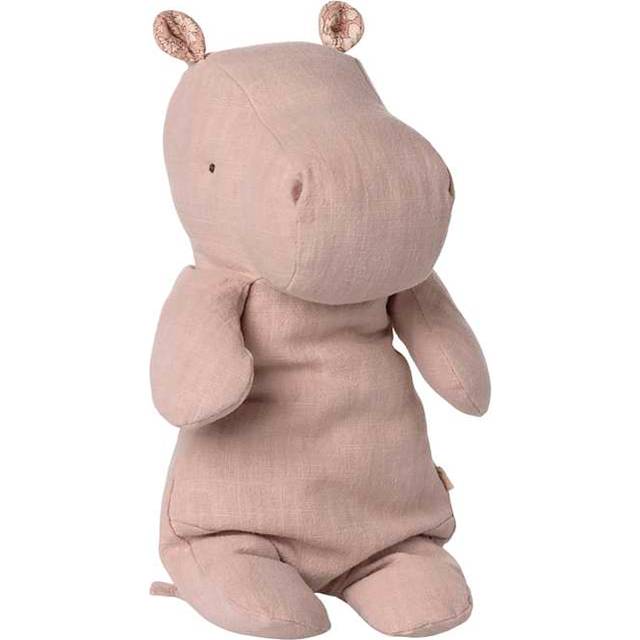 Maileg - Safari Friends - Hippo - Medium - Plyschleksak - Light Rose - H34 x W20 cm