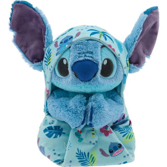 "Disney Store Official Baby Stitch Soft Toy, Lilo & Stitch, 27cm / 11"", Blue Baby Alien Plush with Removable Blanket, Suitable from Birth, 0+"
