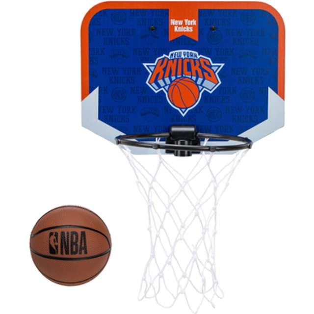 Franklin Sports NBA New York Knicks Mini Over The Door Basketball Hoop - Kids Indoor Mini Basketball Hoop with Basketball - NBA Fan Shop Mini Hoop for
