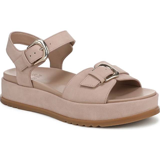 Naturalizer Zen Strappy Platform Sandals, Vintage Mauve Faux Leather, 9.0M Round Toe