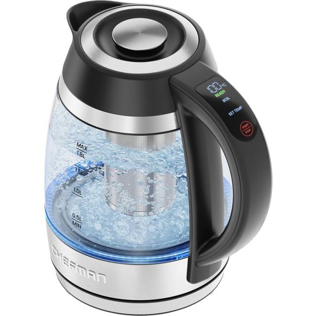 CHEFMAN Electric Kettle for Boiling Water, 1.8L 3000W with Tea Infuser