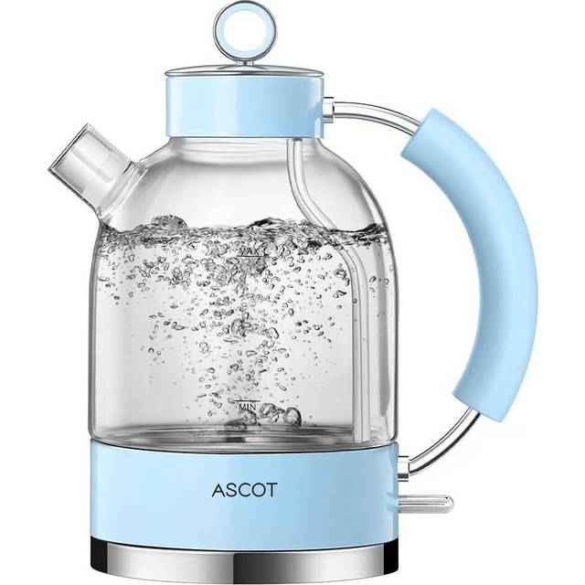 ASCOT Electric Kettle, Glass Electric Tea Kettle, Gift for Man/Women/Family, 1.5L Glass Tea Heater & Hot Water Boiler, BPA-Free, Auto Shut-Off and