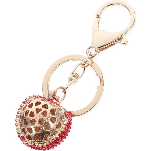 Elegant Rhinestone Litchi Keychain Fashionable Fruit Shape Bag Clip Crystal Pendant Ring