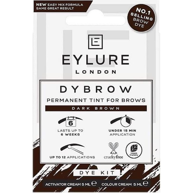 Eylure Dybrow Permanent Tint for Brows Dye Kit Dark Brown