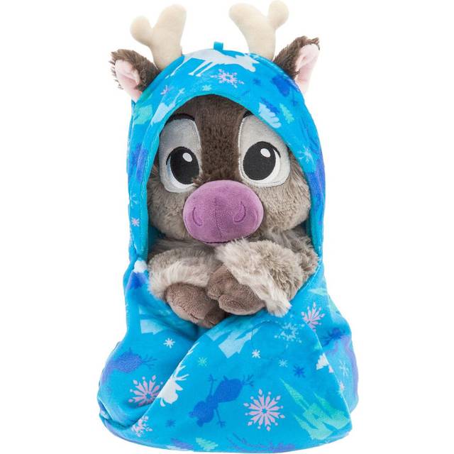 "Disney Store Official Baby Sven Soft Toy, Frozen, 27cm / 11"", Baby Reindeer Plush with Removable Blanket, Suitable from Birth, 0+"